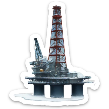 oil rig in snow sticker