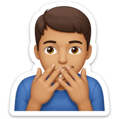 Biting nails on his right hand. sticker