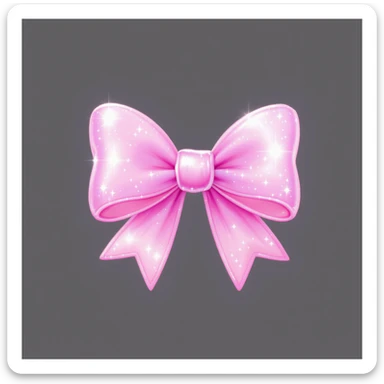 bow emoji, cute and shiny, with a gradient effect, no background sticker