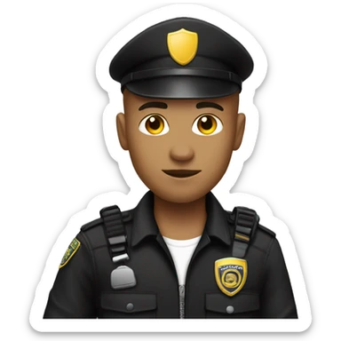 Security guard, punk,  light skin,   sticker