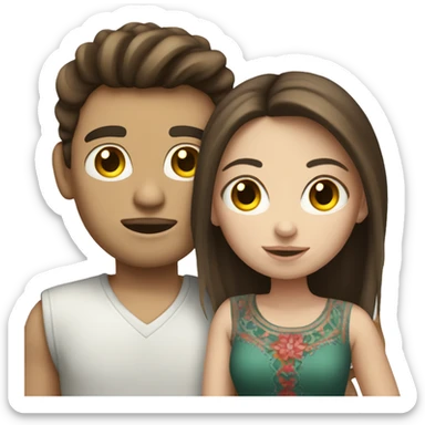 Pale brunette girl with mexican boyfriend sticker