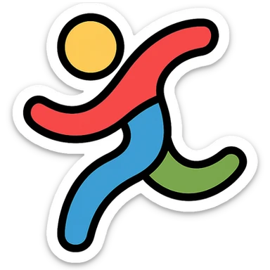 playful abstract icon inspired by athletic brand logo, unique design, no text, no brand name sticker