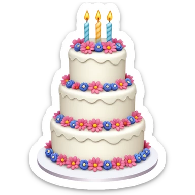 3 tier cake with Happy Birthday  sticker