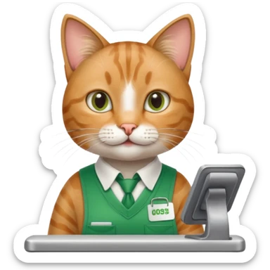 Cat working as a Publix cashier sticker