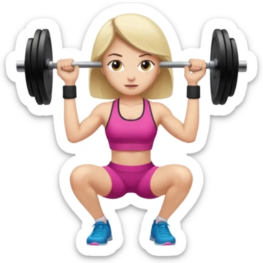 Girl lifting weights sticker