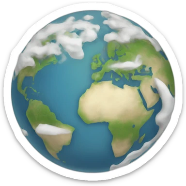earth emoji with greece sticker