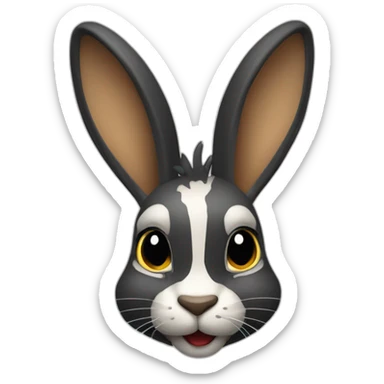 Lapine arlequin côté de visage gauche noir sticker