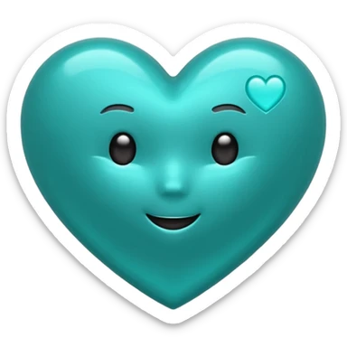 A teal heart emote that is a gif sticker