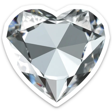 heart shape multi-faceted diamond sticker