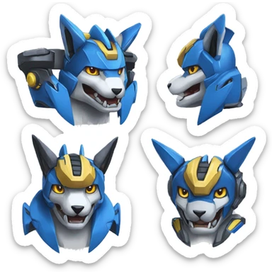 WereGarurumon-Lucario-Medabot-Mecha sticker