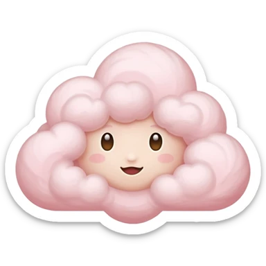 A soft pink cloud with gentle cotton-like fluff. sticker
