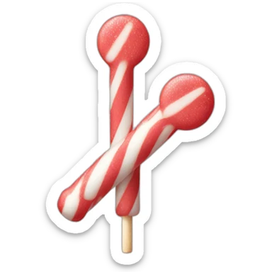 À sugar sticks red and White of candy  sticker