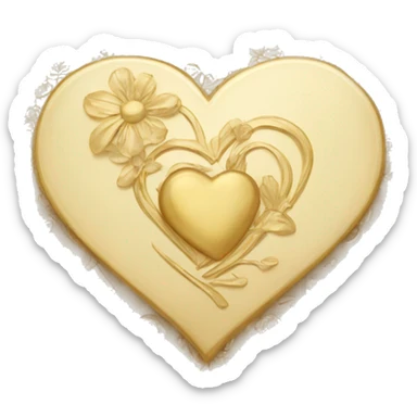 Golden heart with a floral pattern on it  sticker