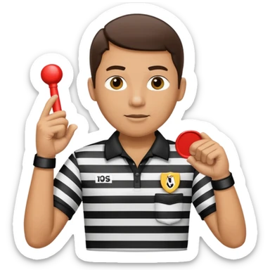 referee with crossed arms up sticker