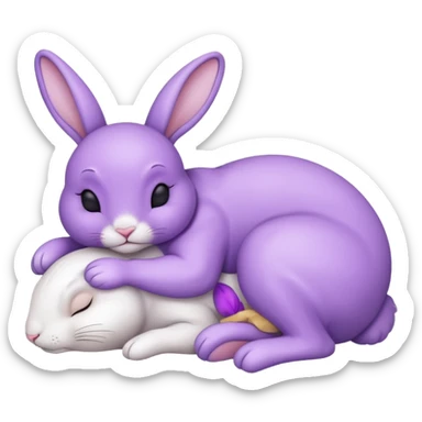 fullbody sleeping bunny  ios 16 very cute slay violet  sticker