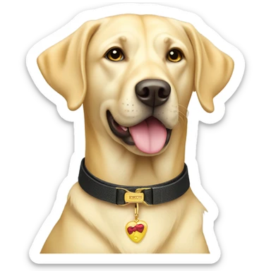 Yellow Labrador wearing prada sticker