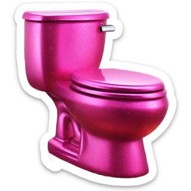 Glitter hot pink toilet  sticker