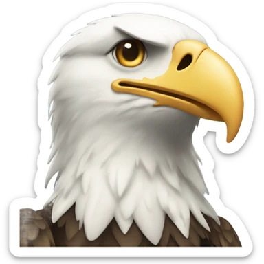 Eagle wearing a cheese head sticker