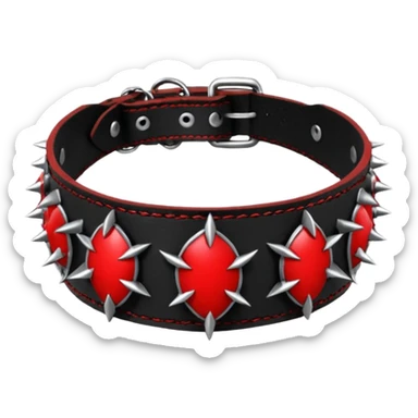 Black and red gothic punky badass cool awesome epic shiny thorny collar-choker-necklace  sticker