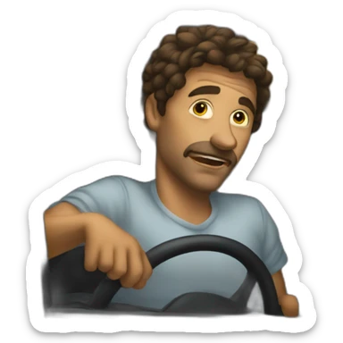 Drunk guy in a cab during 80’s sticker