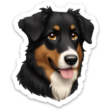 Aussie shepherd all black with tan markings (no white coloring) sticker