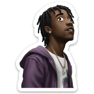 Lil uzi vert looking up to the sky sticker