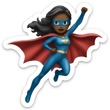 Female superhero flying skincolor white sticker