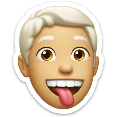 Someone sticking their tongue out sticker