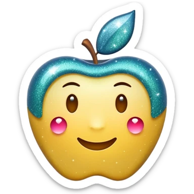 3D Apple-style emoji of fine, tiny glitter dust, sparkling brightly like magical dust. Small particles, glossy, smooth, soft shadows, white background.

 sticker