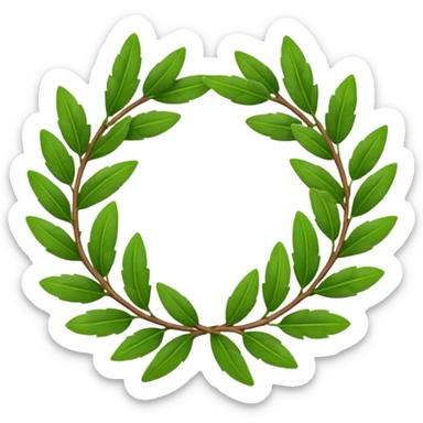 A flower laurel wreath with thicker leaves. sticker