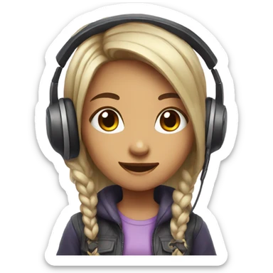 Cute girl gamer sticker