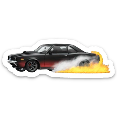 a drifting car doing a burnout sticker