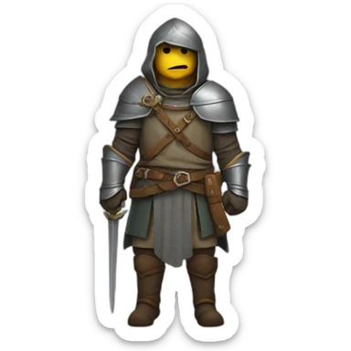 medieval Bounty Hunter, torso, looking away from camera sticker