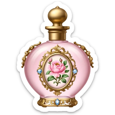 vintage rococo light pink perfume  sticker