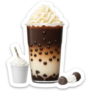 Chocolate boba tea sticker
