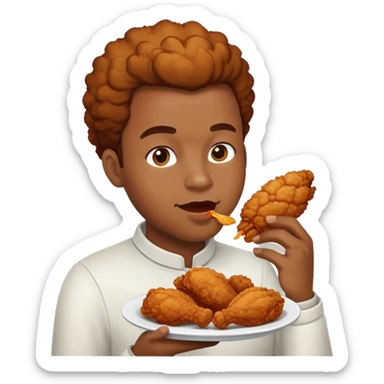 Black person eating fried chcilen sticker