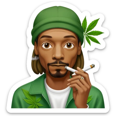 Snoop dog smoking lettuce sticker