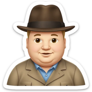 Fat guy tipping his fedora that’s in his head while smirking sticker