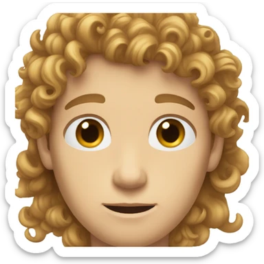 man with curly light brown hair and blue eyes and light skin sticker