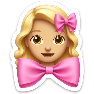 Pink clean girl bow sticker
