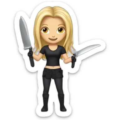 britney spears holding two knives sticker
