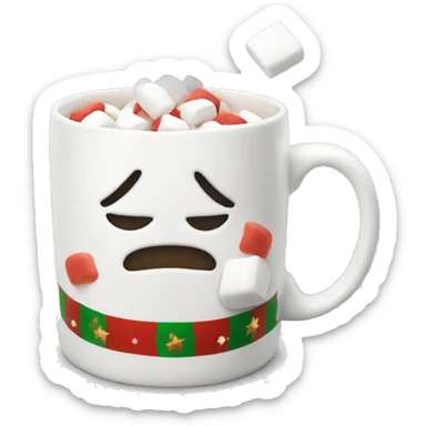 Christmas mug with marshmallows sticker