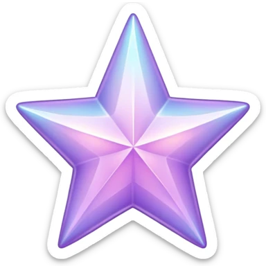 Shiny Iridescent pastel purple star sticker
