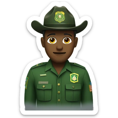 Border patrol in green uniform sticker
