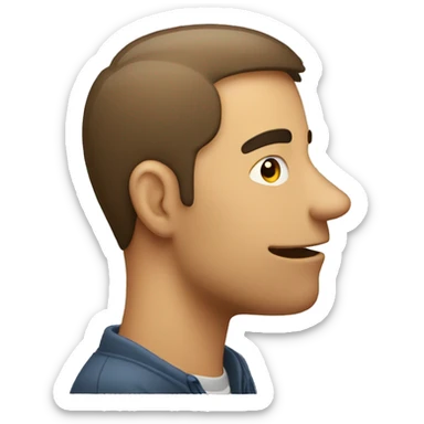 a man whispering in his friend's ear sticker