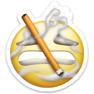 Smiley face with cigarette  sticker