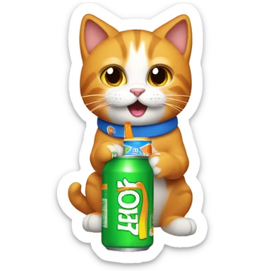 Cat drinking Gatorade  sticker