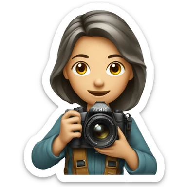 Photographer girl with camera  sticker