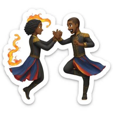 A dance if fire and ice sticker