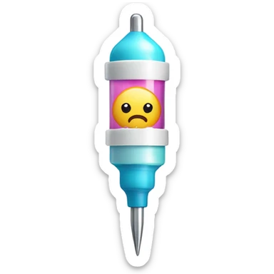 Cute syringe for injection with needle sticker